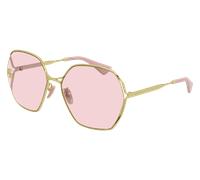 Gucci Mujer GG0818SA 003 Gafas de sol Metal Oro Rosa Geométrico Normal