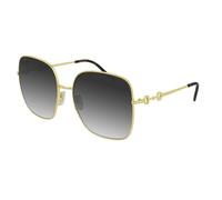 Gucci Mujer GG0879S 001 Gafas de sol Metal Oro Gris Cuadrada Normal Sombreado