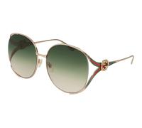 Gucci Mujer Gucci GG0225S 003 Gafas de sol Metal Oro Verde Redonda Normal