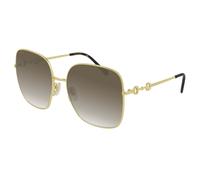 Gucci Mujer Gucci GG0879S 002 Gafas de sol Metal Oro Marrón Cuadrada Normal Sombreado