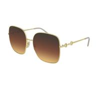 Gucci Mujer Gucci GG0879S 004 Gafas de sol Metal Oro Marrón Cuadrada Normal Sombreado