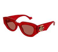 Gucci Mujer Gucci GG1421S 006 Gafas de sol Acetato Rojo Marrón Geométrico