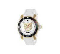 Gucci reloj de buceo cauuciu carcasa blanca con pvd con oro amarillo y