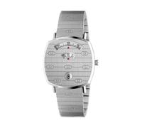 Gucci reloj grip 38mm stainless steel gg engraved ya157401, pulsera