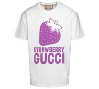 Gucci Strawberry Logo Oversized Fit White T-Shirt