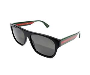 Gucci SUNGLASSES GG0341S-002 BLACK-MULTICOLOR-GREY 56 MENS