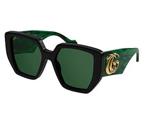 GUCCI SUNGLASSES GG0956S-001 BLACK-GREEN-GREEN 54 WOMENS