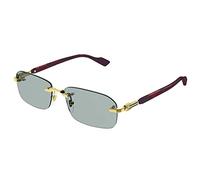 GUCCI SUNGLASSES GG1221S-003 GOLD-BURGUNDY-GREEN 56 MENS