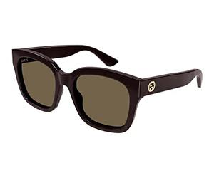 GUCCI SUNGLASSES GG1338S-005 BURGUNDY-BURGUNDY-BROWN 54 WOMENS