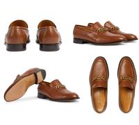 GUCCI Zapatillas De Cuero Slip-On Con Cadena 40