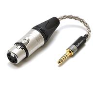 GUCraftsman Cable adaptador de auriculares portátil equilibrado macho a 4 pines XLR hembra equilibrado de 4,4 mm, cable adaptador de auriculares 6N de cristal único plateado para reproductores de