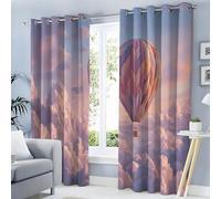 GUCSMN 140An x 175Al cm Globos Aerostáticos Nubes Blackout Cortinas de Dormitorio, Estampado de Sueños Cuentos De Hadas Cortinas de Ventana con Aislamiento Térmico Tratamientos de Ventana 2 Paneles