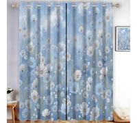 GUCSMN 140An x 245Al cm Margaritas del Cielo Blackout Cortinas de Dormitorio, Estampado de Flores De Acuarela Cortinas de Ventana con Aislamiento Térmico Tratamientos de Ventana 2 Paneles