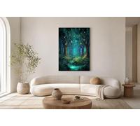 GUCSMN Bosque De Luciérnagas Sin Marco Cuadros Decoracion, Cuento De Hadas 60x80cm Pasillo Salon Grandes Cartel de Lienzo Pintura, Verde Cuadro Dormitorios Modernos