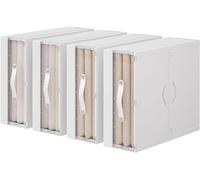 GUDEMAY 3 Piezas Contenedores Almacenaje Debajo de Cama Plásticos | Caja organizador armario Apilable| Organizadores de Armarios para Toallas, Ropa, Mantas