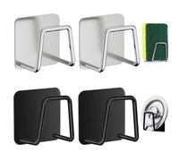 Gudemoore 4PCS Soporte Estropajo Fregadero,Porta Estropajos Fregadero,Porta Esponja Cocina,Soporte de Esponja de Acero Inoxidable para Almacenamiento en Cocina y Baño