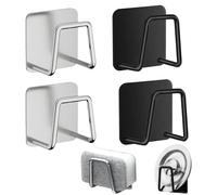 Gudemoore 4PCS Soporte Estropajo Fregadero,Porta Estropajos Fregadero,Soporte Esponja Fregadero Cocina,Soporte de Esponja de Acero Inoxidable para Almacenamiento en Cocina y Baño