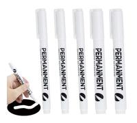 Gudemoore 5 PCS Rotulador Blanco Resistentes al Agua y de Secado Rápido, 2 Piezas Rotulador Blanco Permanente Punta Fina 1MM y 3 Piezas Permanente Mediano 2MM, para Lona, neumáticos, Piedra