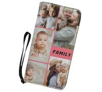Gudina Carteras Personalizadas,Carteras de Mujer Personalizable Fotos y Texto,Cartera de Cuero de Gran Capacidad, para Mamá, Papá, Novia, Novio, Niño, Personalizada Regalo (10 Foto)