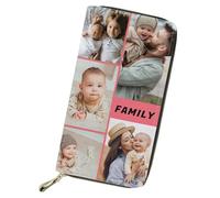 Gudina Carteras Personalizadas,Carteras de Mujer Personalizable Fotos y Texto,Cartera de Cuero de Gran Capacidad, para Mamá, Papá, Novia, Novio, Niño, Personalizada Regalo (10 Foto)