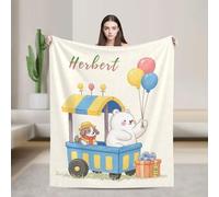 Gudina Manta de Bebé Personalizada con Texto de Nombre,Gran Regalo para cumpleaños, Navidad, Acción de Gracias, Bebé recién Nacido.