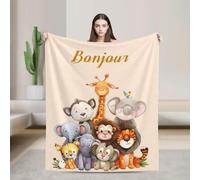 Gudina Manta de Bebé Personalizada con Texto de Nombre,Gran Regalo para cumpleaños, Navidad, Acción de Gracias, Bebé recién Nacido.