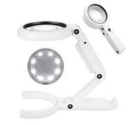 GuDoQi 5X 11X Lupas de Gran Aumento, Lupa con Luz, 8 LED
