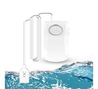 GuDoQi Detector de Fugas de Agua, Sensor de Alarma de Agua, Alarma Súper Fuerte de 130 dB, Funciona con Pilas, Cable de Detección de 100cm, Monitor de Fugas para Cocina, Sótano, Garaje, Lavadora