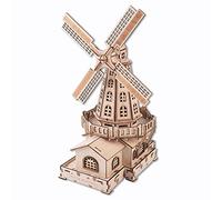 GuDoQi Puzzle 3D Madera Maqueta de Molino [127 Piezas]