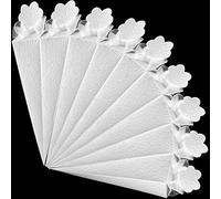 Gudotra 120 conos de arroz blancos con cintas blancas para marcar el lugar bautismo o boda comunión