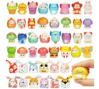 GUDOTRA 64 Piezas Regalos Cumpleaños Niños Colegio 32 Squishy Toys y 32 Bolsitas Cumpleaños Infantiles de Conejo Detalles Cumpleaños Niños Juguetes Antiestrés Regalitos para Invitados