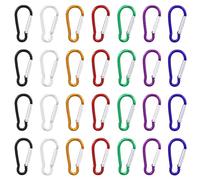 GUDQVOZIHG 35 mosquetones pequeños, 4.6 x 2.2 cm, aluminio, mini mosquetones, para mochilas, camping, pesca, viaje, correa de perro, llavero (7 colores)