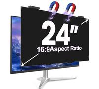 GUDTEKE Pantalla magnética de privacidad de 24 pulgadas para monitor de computadora, relación de aspecto 16:9, película protectora antiazul y antirreflejos, extraíble para colgar, filtro privado de