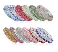 Guduling 12 rollos de tiras de purpurina autoadhesivas, cinta de estrás para manualidades, cinta de estrás autoadhesiva para regalos, decoraciones de ropa, decoración, regalo, teléfono, boda