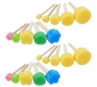 Guduling 20 pinceles de esponja para pintar en diferentes patrones, pinceles de espuma con mango de madera para pintura acrílica, pinceles para niños, principiantes y aficionados