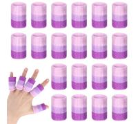 guduling 20 protectores de dedos de ganchillo, protectores de dedos para lesiones, transpirables, para proteger contra la artritis, aliviar el dolor de dedos, para escribir, tejer, dibujar (morado)