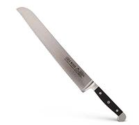 Güde Solingen-Cuchillo de Pan Forjado, 32 cm, Pom Negro, Alpha-Doble virola, Hecho a Mano en Alemania, Chrome Steel