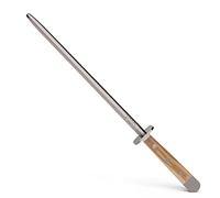 Güde Acero de afilar Forjado, 26 cm, Madera, Alpha-Olive-Doble virola, Hecho a Mano en Alemania, Chrome Steel