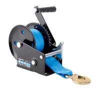 Güde Cabrestante GGHW 540/8 (540 kg de fuerza de tracción, 8 m de longitud de la correa, 5 cm de ancho de la correa, gancho de carga con apertura de gota, palanca de bloqueo, manivela con mango suave,