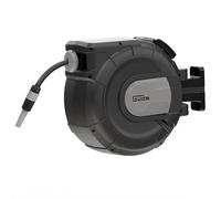 Güde Carrete de manguera automático 30-2-2 1/2 (giratorio 180°, para montaje en pared, manguera de 30 m, pulverización de agua, soporte de pared, sistema de extracción automática, parada de