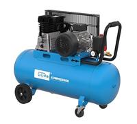 Güde Compresor 580/10/100 H/400 V (3000 W, caldera de 100 l, agregado de 2 cilindros lubricado con aceite, transmisión por correa, máx. 10 bar, eff. Cantidad de suministro: 400 l/min, reductor de