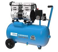 Güde Compresor Airpower 150/8/24 Silent (libre de aceite, silencioso, máx. 8 bar, 1100 W, caldera de 24 l, eff. Cantidad de suministro: 130 l/min, reductor de presión, 2 manómetros, válvula de
