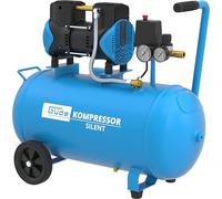 Güde Compresor Airpower 270/8/50 Silent (1,5 kW, 50 l de caldera, sin aceite ni mantenimiento, 87 dB(A), doble pistón, máx. 8 bar, eff. Entrega: 213 l/min, reductor de presión, 2 manómetros, 2