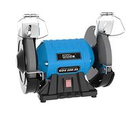 Güde GDS 200-35 - Lijadora doble (350 W, 2980 1/min de velocidad del motor, disco de lijado grueso y fino 36|60 K, diámetro de 200 mm, pie de máquina estable, eje de lijado con rodamiento de bolas,