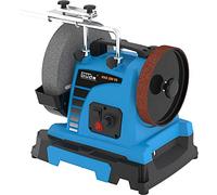 Güde GNS 250 VS - Juego de lijadora húmeda (150 W, motor de inducción, piedra de afilar corindón noble, diámetro de 250 mm/220 K, disco de extracción de piel, apto para acero para herramientas de más