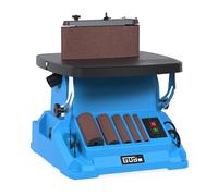 Güde GSBSM 500 - Lijadora de banda de husillo (230 V, 500 W, 2000 min-1, velocidad del husillo, 8 m/s, oscilante, dispositivo 2 en 1, conversión sin herramientas, mesa ajustable 0-45°, incluye