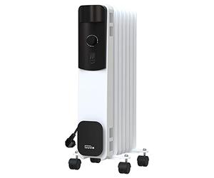 Güde Radiador de aceite OR 1500-7 (220-240 V, 1500 W de potencia de calentamiento, 3 niveles de calor (600/900/1500 W), 7 costillas, termostato continuo, protección contra vuelco y sobrecalentamiento,