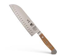 Güde Santoku, Chrome Steel, Madera de Olivo, 18 cm - alveolado