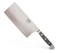 Güde Solingen - Cuchillo de cocinero chino forjado, 18 cm, POM negro, ALPHA - cuchillo de cocina, doble virola, Hecho a mano en Alemania