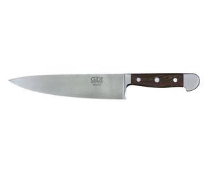 Güde Solingen - Cuchillo de cocinero de acero al carbono forjado, 21 cm, ébano Makassar, ALPHA-CAST - cuchillo de cocina, doble virola, Hecho a mano en Alemania